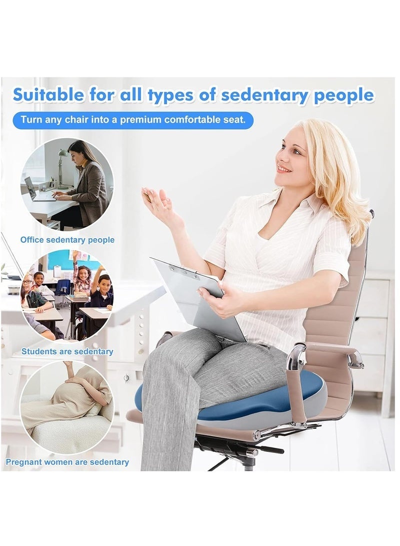 MEDOOSI Memory Foam Seat Cushion Orthopedic Ergonomic Design for Tailbone Coccyx Sciatica Back Pain Relief High Density Pressure Relief Cushion for Office Chair Car Wheelchair Long Sitting Non-Slip Removable Cover - Image 2